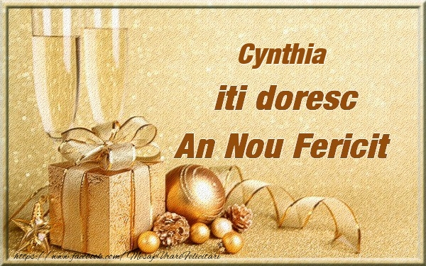 Felicitari de Anul Nou | Cynthia iti urez un An Nou Fericit