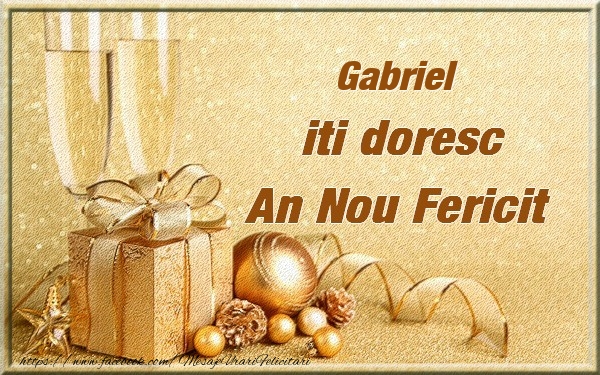 Felicitari de Anul Nou | Gabriel iti urez un An Nou Fericit
