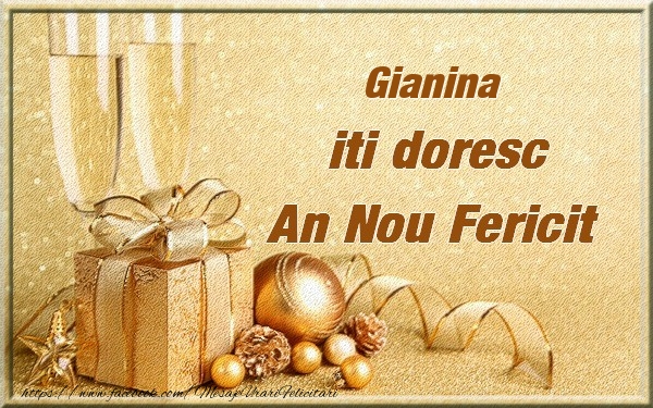 Felicitari de Anul Nou | Gianina iti urez un An Nou Fericit