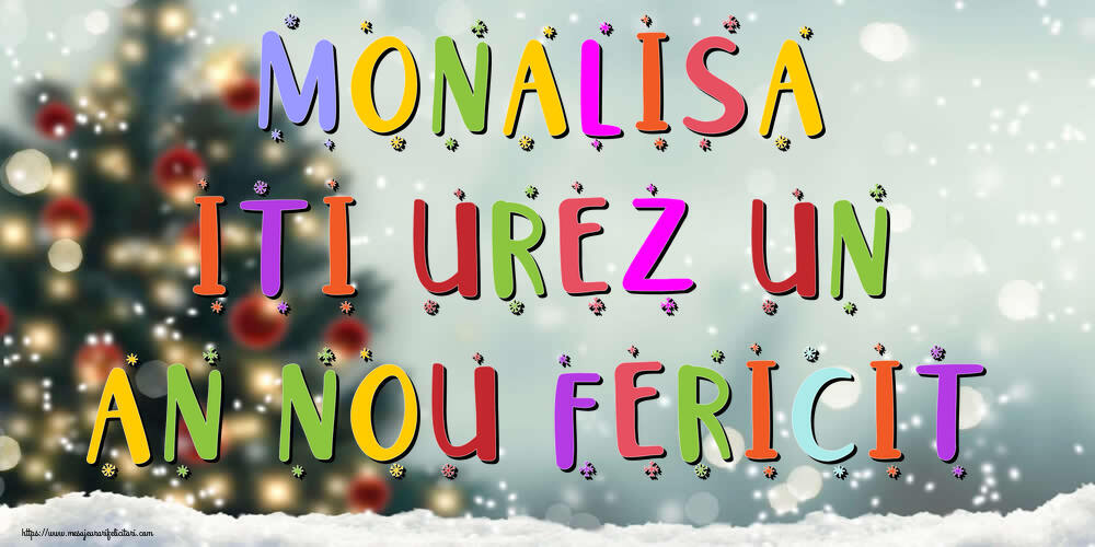 Felicitari de Anul Nou | Monalisa, iti urez un An Nou Fericit!